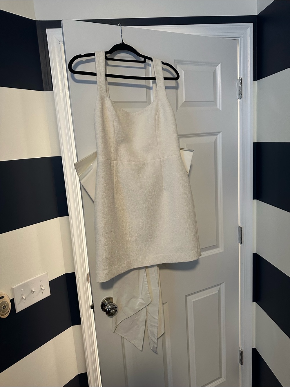 Rebecca Vallance Calla Bow White Mini Dress